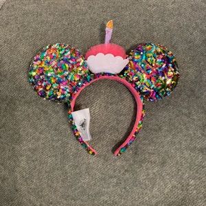 Disney Birthday Ears with cupcake